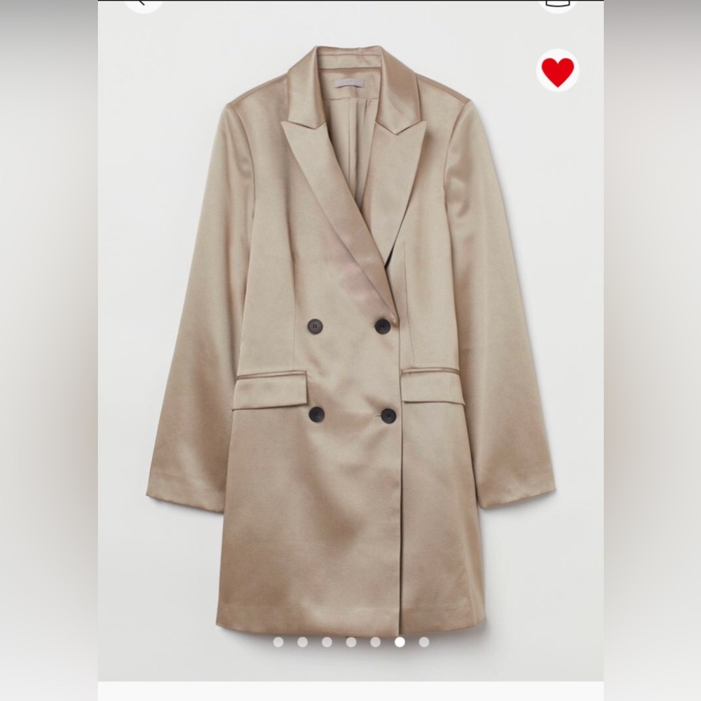 H&M Classic Beige Double-Breasted blazer dress